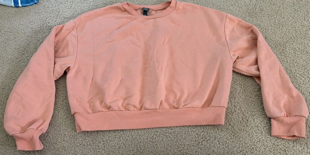 Wild Fable Women’s Peach Cropped Fleece Crewneck Sweatshirt XXL Pullover